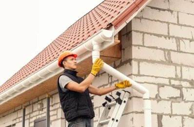Pose et remplacement de gouttières à D'Huison-Longueville